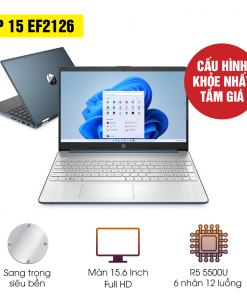 Laptop HP 15-EF2126 (AMD R5 5500U/8GB/256GB SSD/15.6 FHD/Win 10/Xanh) New 100% 7 6898 20 anb th ng 12 hp 15 ef2126