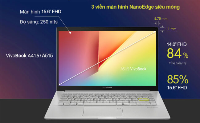 Laptop Asus Vivobook A515 Like New i5 1135G7/8GB/512GB SSD/Màn 15.6 FHD/Win10 15 Asus VivoBook A515 LikeNew